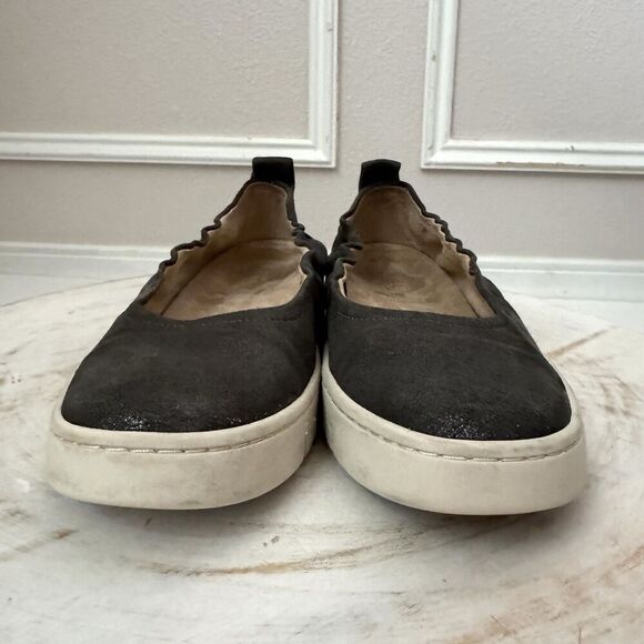 Vionic Uptown Ballet Loafer Elastic Topline Leather Polluted Silver Women's 6 - Picture 4 of 8